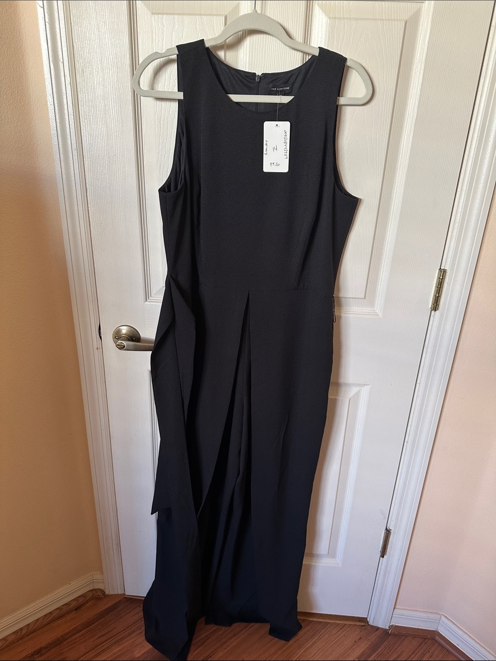 The Limited Black Sleeveless Jumpsuit with Pockets and Front Pleats